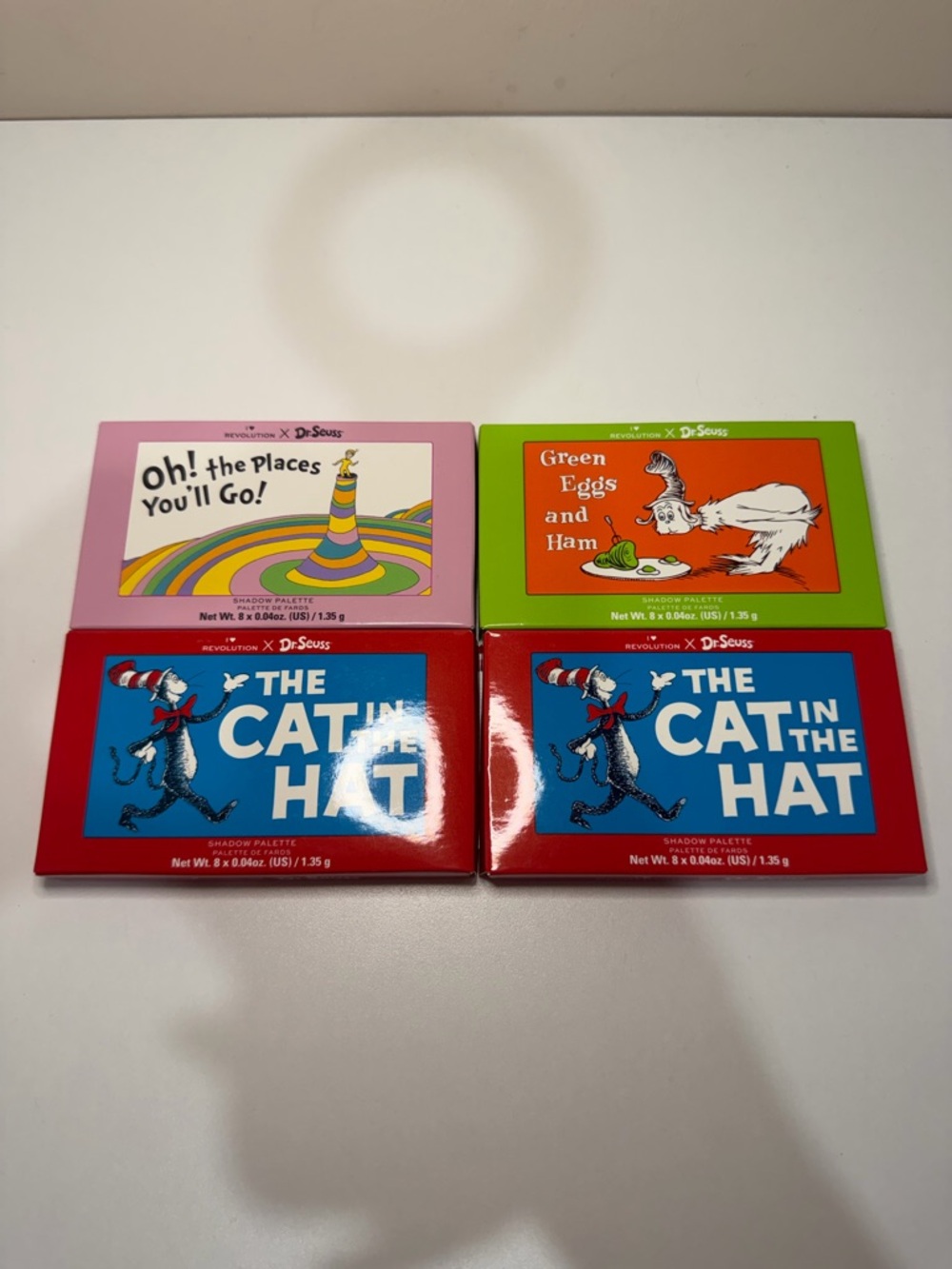 Revolution Dr. Seuss Eyeshadow Palettes - Pink, Green, Red, Blue